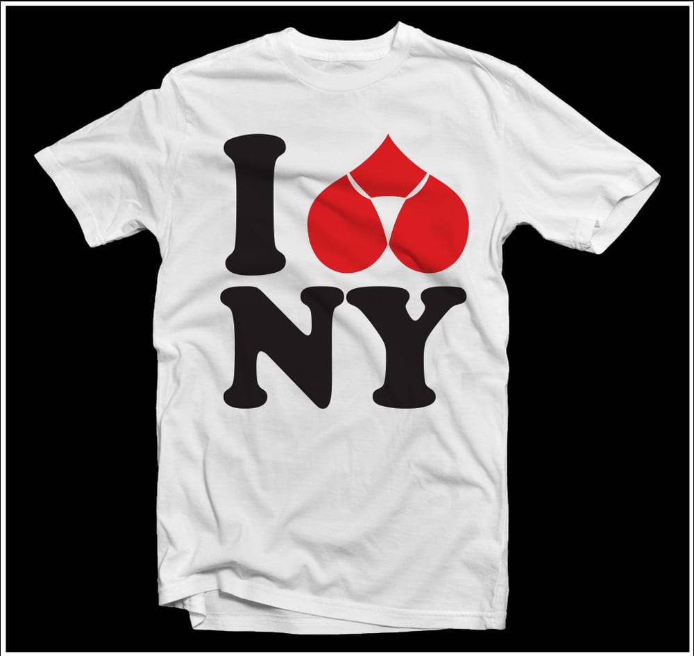 Image of I Love New York Mens White Tee