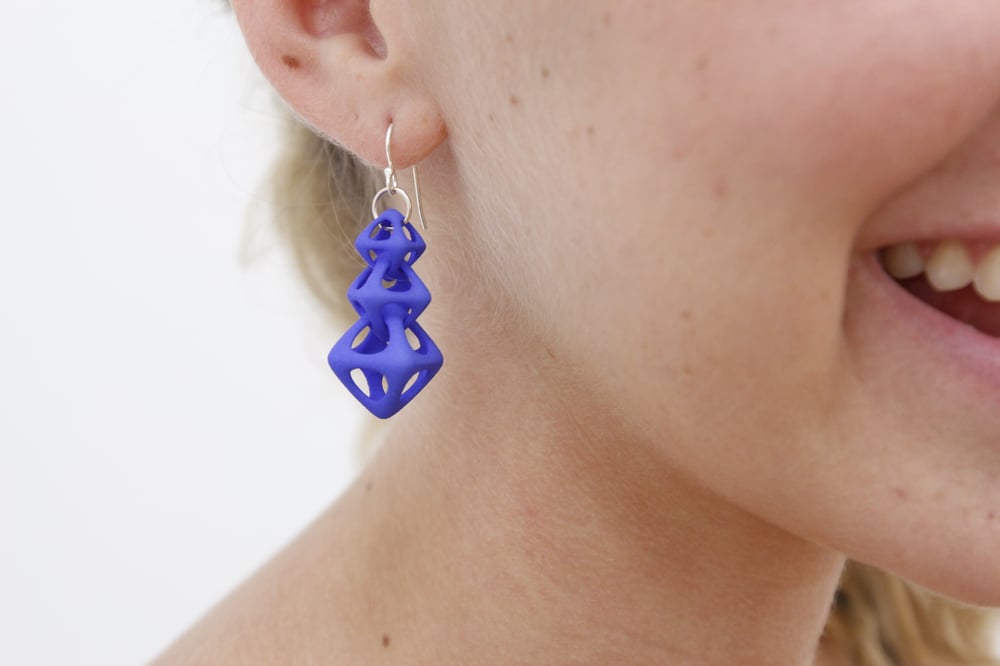 Image of Linked Octahedron Earrings
