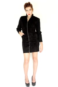 Image of 80's Suede and Wool Coat dress