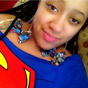 Image of Superman Bow Earrings on a Chain