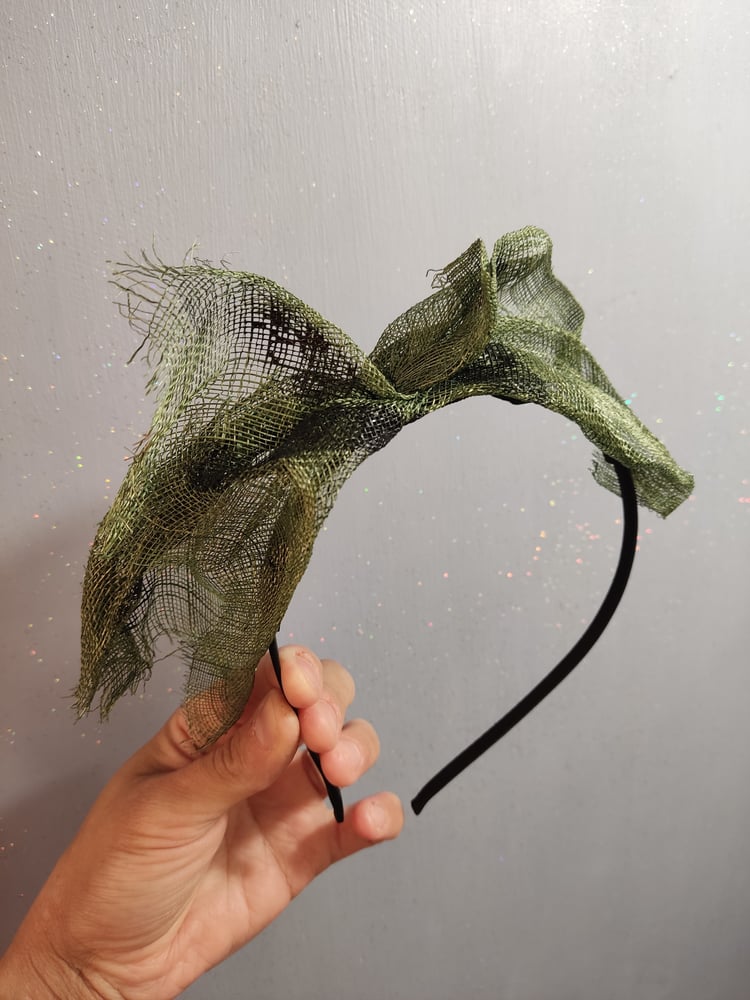 Image of Fascinator fiocco country chic verde/nero