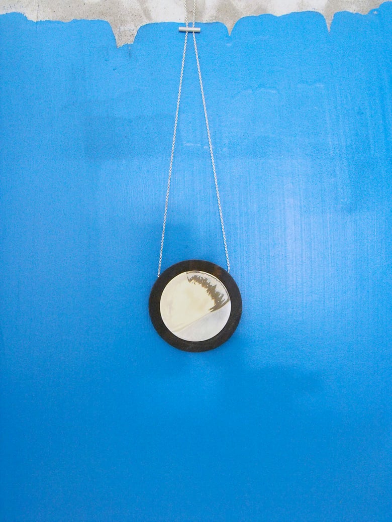 Image of Japanese lacquer naturalistic whitish necklace