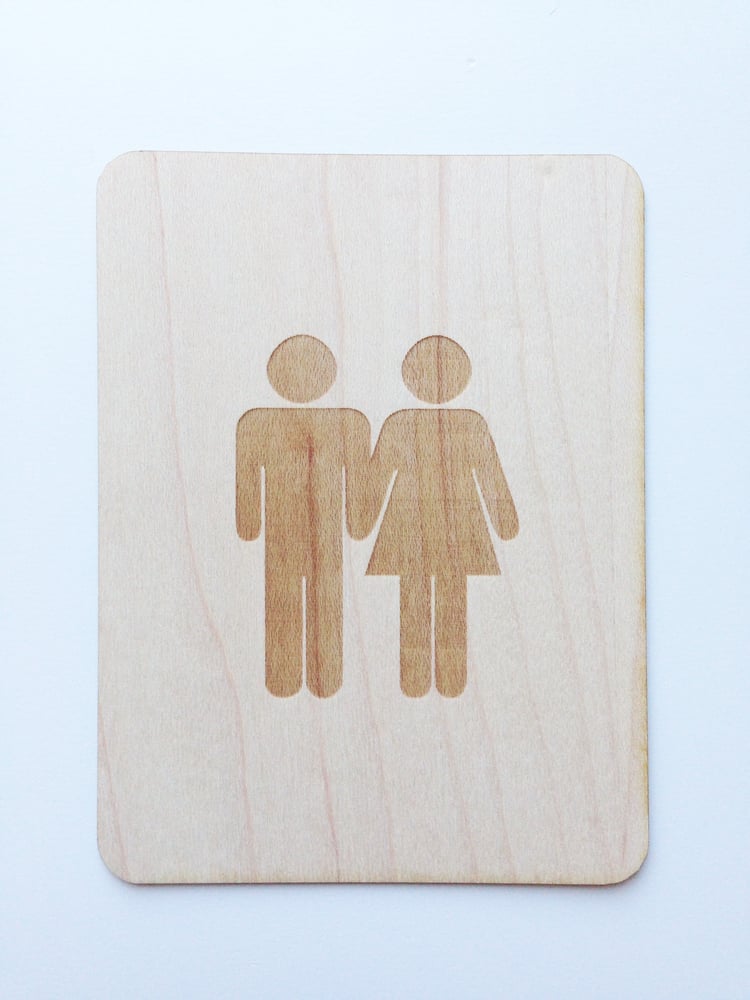 Image of Potty People Couple 3"x4" Wood Veneer Card