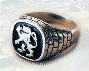 Image of Lion of Judah Ring Silver Brick Model