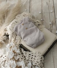 Image 1 of Photo prop | Newborn boy onesie for photoshoot | Robbie| neutral beige | sleeveless