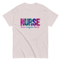 Image 7 of Unisex classic tee, Nurse Love, Inspire, Heal Uplifting Colorful Tee