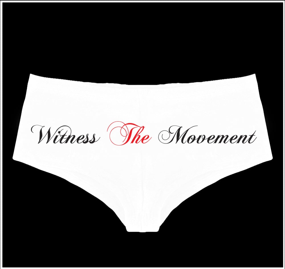 Image of White Watch The Movement Booty Shorts