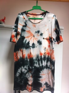 Image of Tie-Dye T-Shirt (Size: Medium, Colour: Black & Orange)