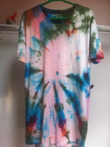 Image of Tie-Dye T-Shirt (Size: Small, Colour: Blue, Green, Orange & Pink)