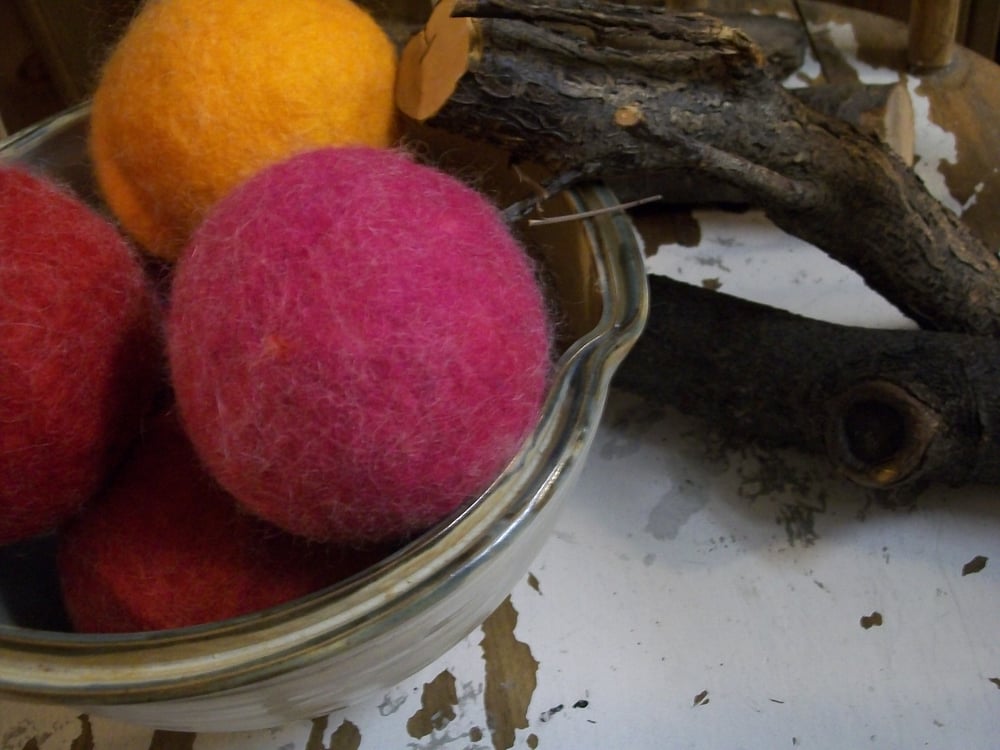 Image of Wool Dryer Balls, 6 Autumn Brights FREE SHIPPING TO USA