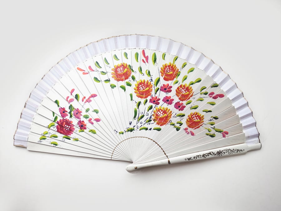 Image of Hand Painted Folding Hand Fan
