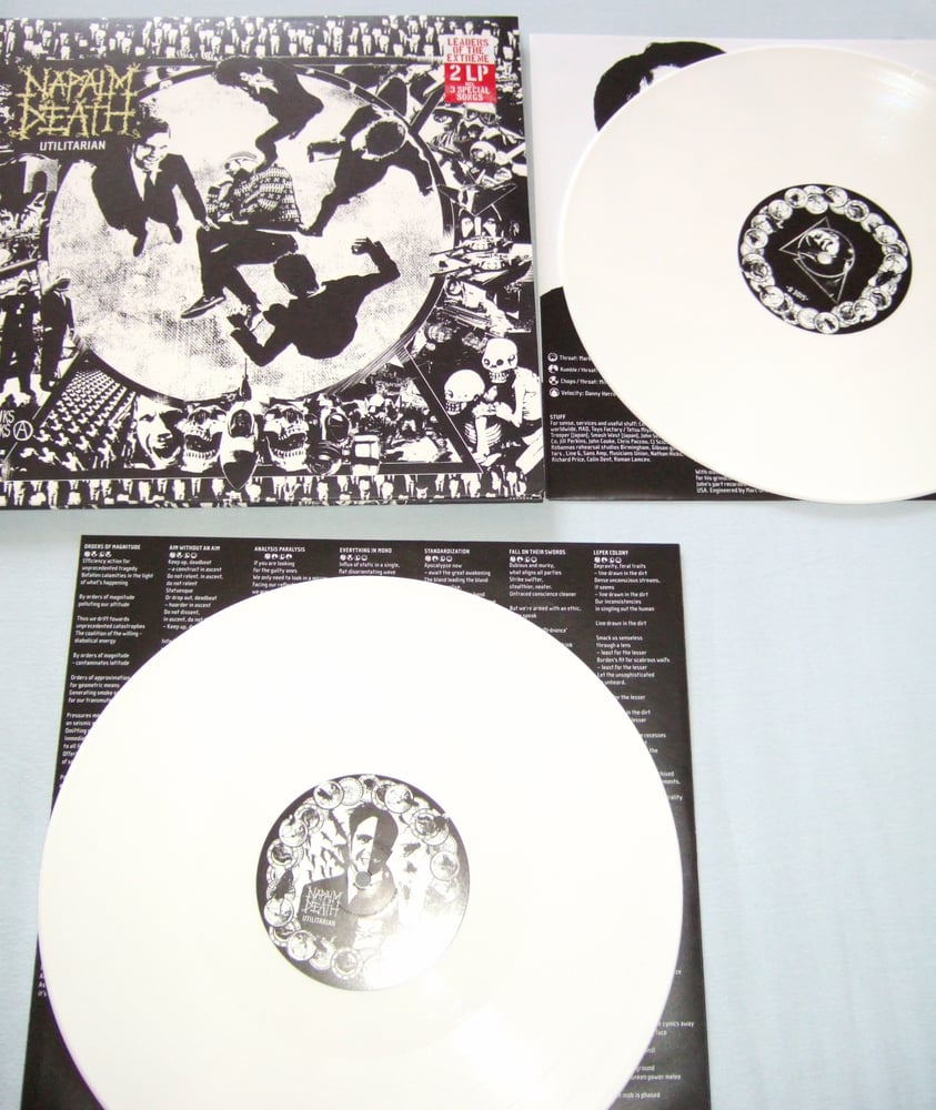 Image of Napalm Death Utilitarian Limited Edition White Vinyl