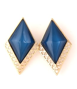Image of Blue Diamond Shaped Studs