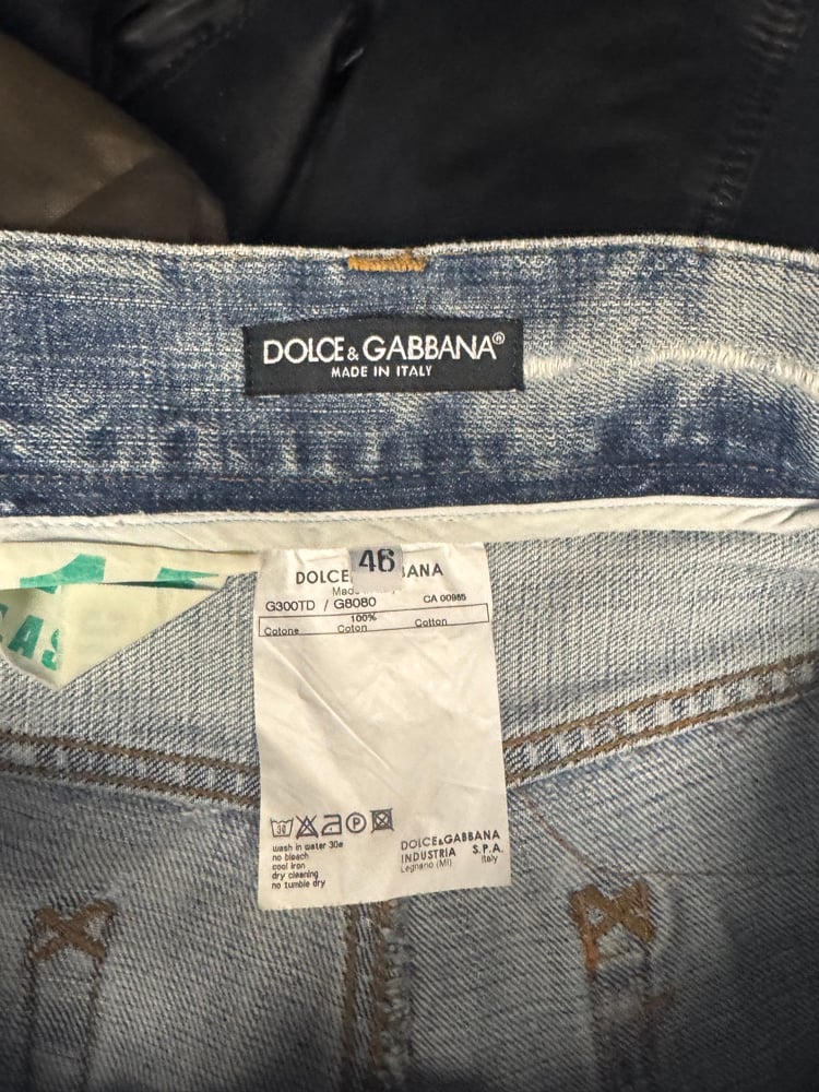 Image of 2000s Dolce & Gabbana Patch Biker Denim