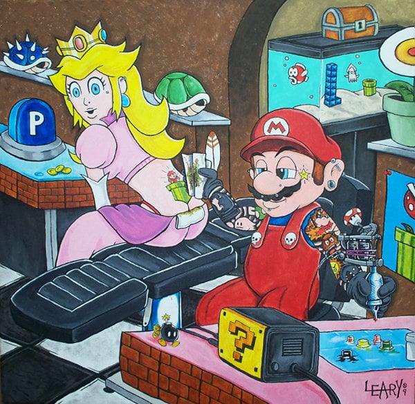 Image of 11" x 11" Super Mario Slingdown Print