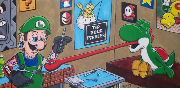 Image of 17" x 8.5" Body Piercing by Luigi Print