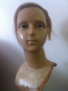 Image of Antique 1870 wax mannequin head