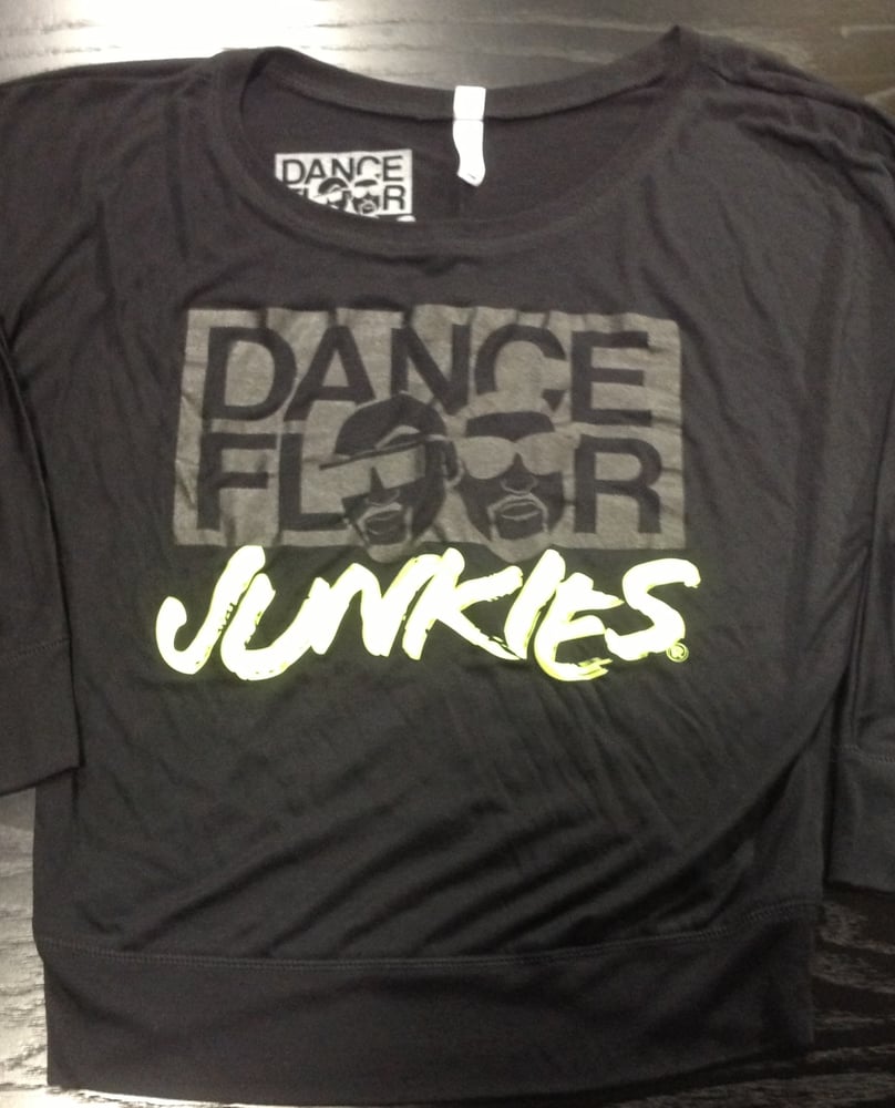 Image of Dance Floor Junkies Women's/Black Off Shoulder Long Sleeve Tee