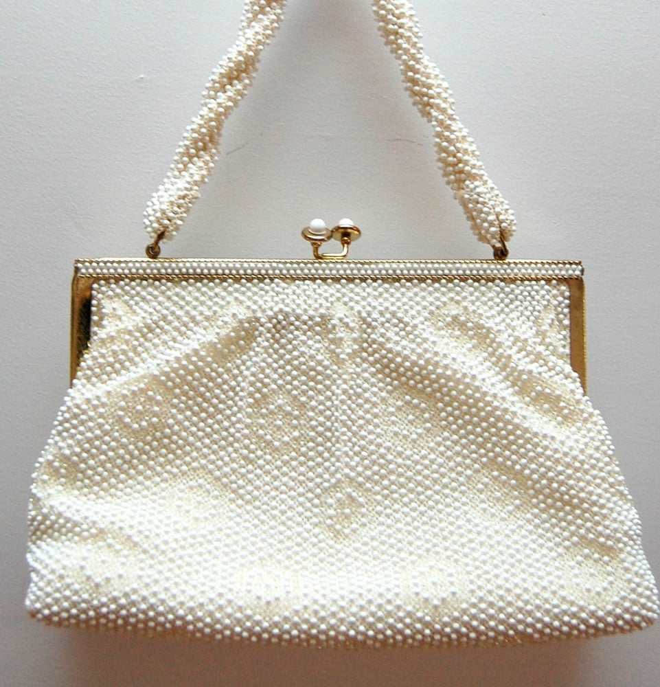 Vintage Pearl Beaded Evening Bag Handbag