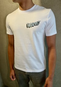 Image 2 of "3D" Tee "White/Neon Blue"