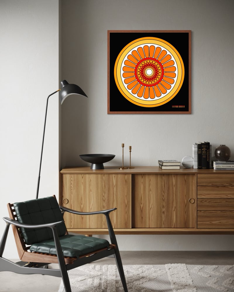 Image of 'Flower child’ orange  250gsm Matt Art Print Vintage Groove Design