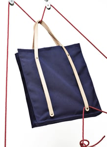 Image of Fabrix Canvas Tote with Leather Straps