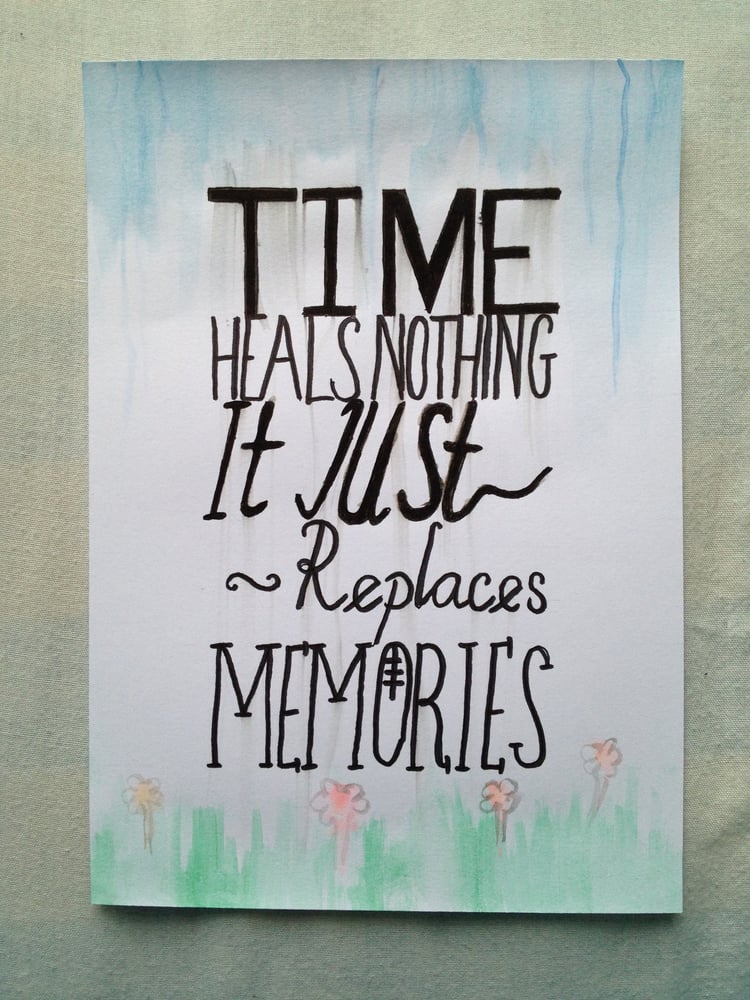 Image of Time Quote Watercolour Painting