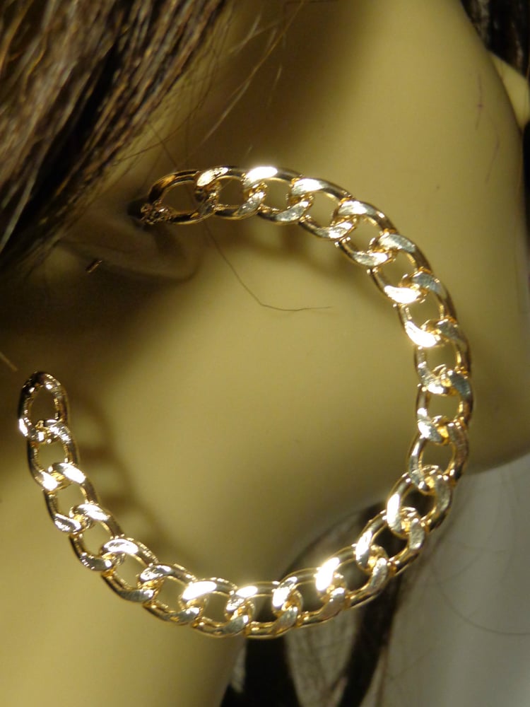 Image of Gold chain Hoops