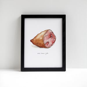 Nice Ham Job - Cheeky Pork Print by Alyson Thomas of Drywell Art. Available at shop.drywellart.com