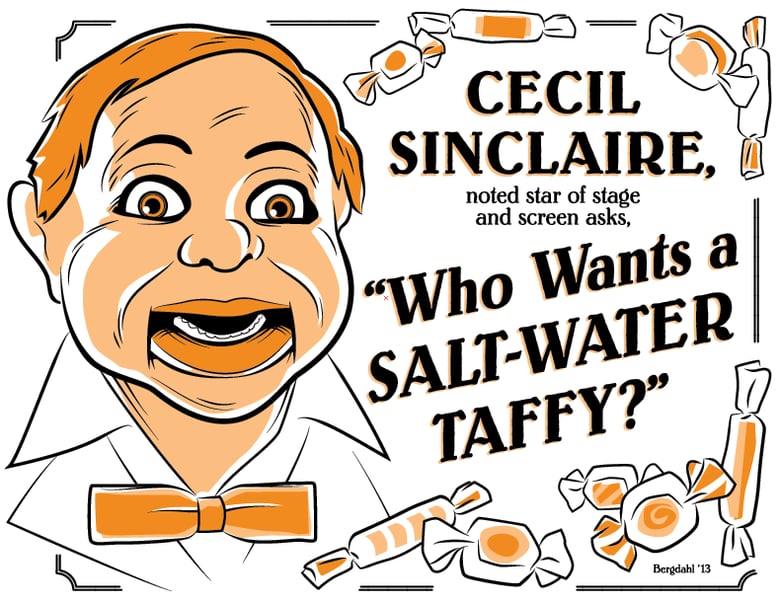 Image of Cecil Sinclaire "Who Wants A Saltwater Taffy?" Stickers
