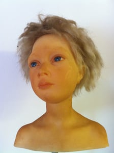 Image of Nicolas Bramble unique wax doll head (portrait) FREE shipping 