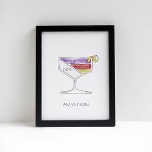 Aviation Cocktail Diagram by Alyson Thomas of Drywell Art. Available at shop.drywellart.com