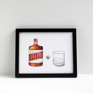 Bourbon + Empty Glass Print by Alyson Thomas of Drywell Art. Available at shop.drywellart.com