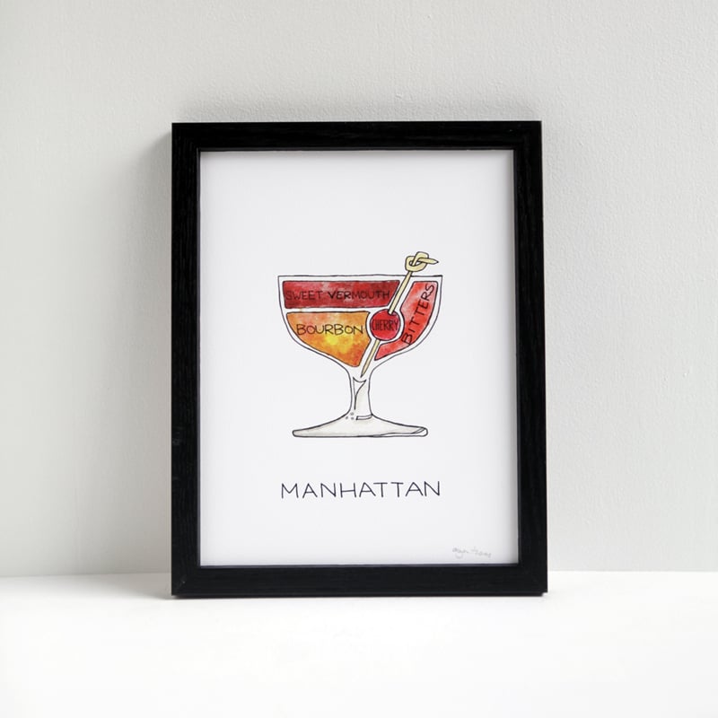 Image of Manhattan Cocktail Diagram Print