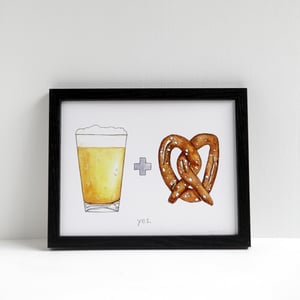 Beer + Pretzel Print by Alyson Thomas of Drywell Art. Available at shop.drywellart.com