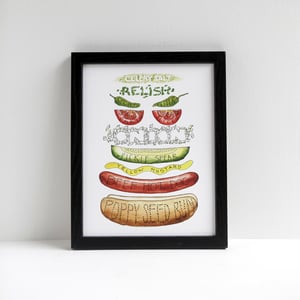 Chicago Hot Dog by Alyson Thomas of Drywell Art. Available at shop.drywellart.com