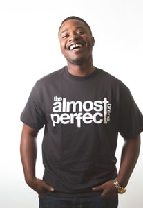 Image of MEN'S BLACK ALMOST PERFECT LOGO TEE