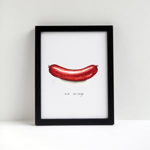 Nice Sausage Print by Alyson Thomas of Drywell Art. Available at shop.drywellart.com