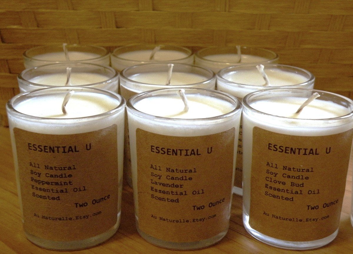 Essential Oil Scented Soy Candle ESSENTIAL U Two Ounce Soy Candle