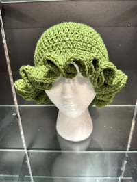 Image 1 of crochet bucket hat with wavy brim L