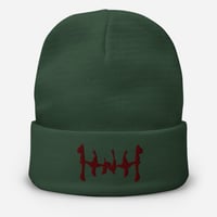 Image 5 of HNH Embroidered Beanie (Maroon Print)