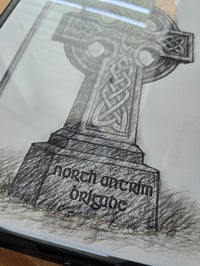 Image 3 of Celtic Cross with Irish Tricolour (A4 framed).