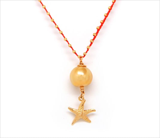 Image of STARFISH & PEARL NECKLACE, CORAL