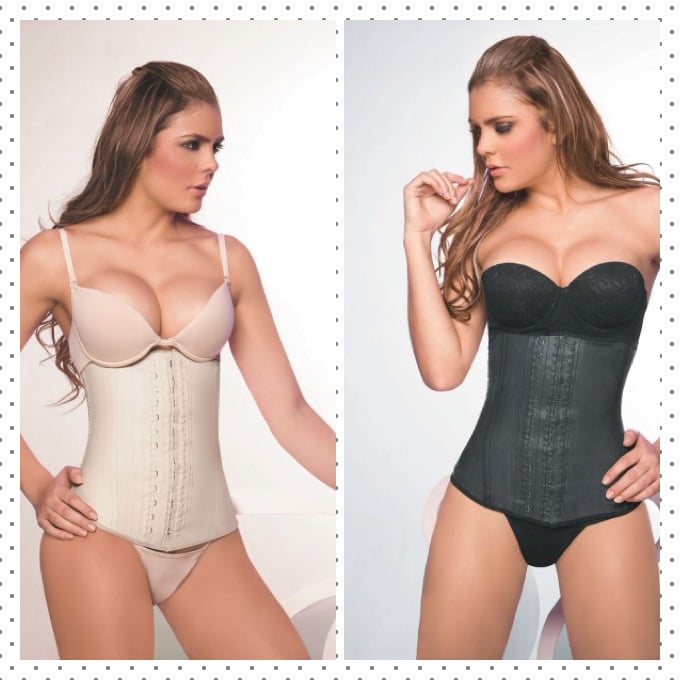 Image of PerfectWaist Latex "Classic" waist cincher (Beige/Black