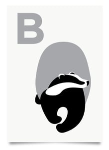 Image of B is for Badger print