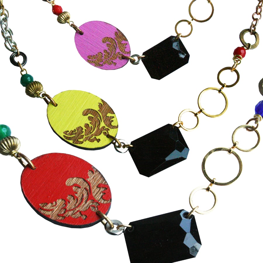 Image of Short Baroque jem necklace- various colours