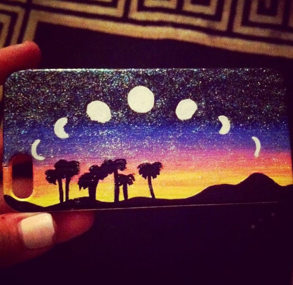 Image of Moon Phases hand painted phone case for iPhone 4/5 &ipod 5