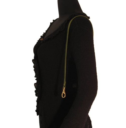 Image of Leather Shoulder Bag/Purse Strap - Choose Color & Finish - 30" Length, 1/2" Wide, #16 U-shape Hooks
