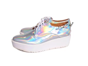 Image of Limited Edition - Hologram Holographic Metallic Mirrors Platform Oxford Brogues Shoes