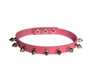 Image of Candy leather baby bullet spike choker